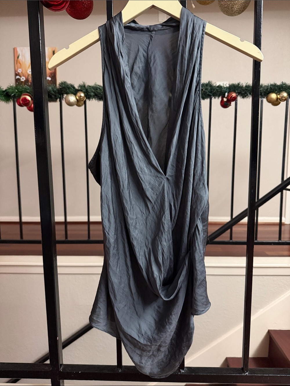 Gray Draped Women's Skirt - Brand Unknown